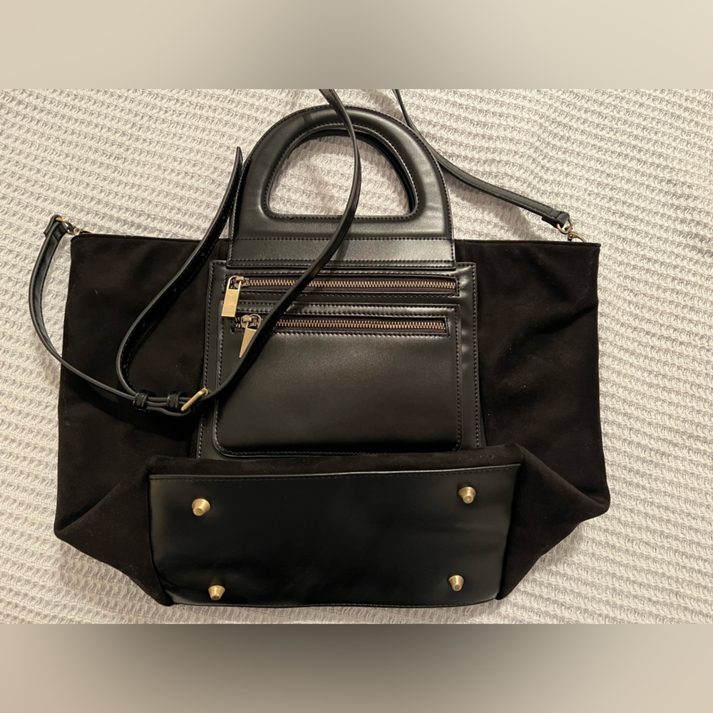 Anthropologie Black  Suede shoulder Bag (slightly used)
